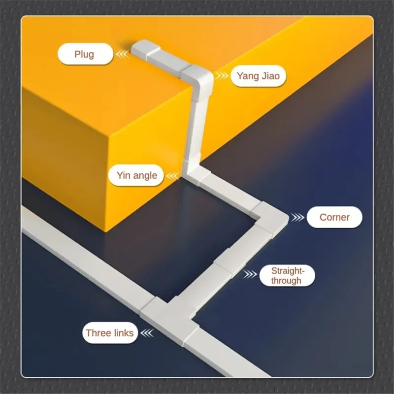 25Pcs PVC Trunking Cable Raceway Self-Adhesive Wire Hider Cord Cover - 100x2.4x1.4cm