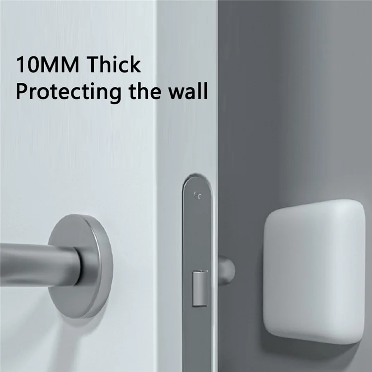 Tope de puerta autoadhesivo de silicona, amortiguador de manija de puerta, silencioso, anticolisión, protector de pared - 5 cm de diámetro, negro