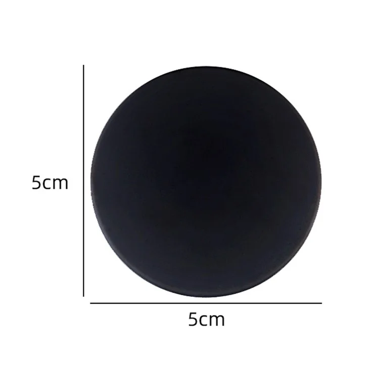 Tope de puerta autoadhesivo de silicona, amortiguador de manija de puerta, silencioso, anticolisión, protector de pared - 5 cm de diámetro, negro