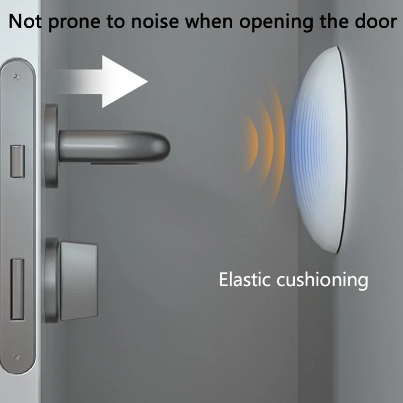 Door Stopper Self-adhesive Silicone Door Handle Bumper Mute Anti-collision Wall Protection Pad - 5cm Round White