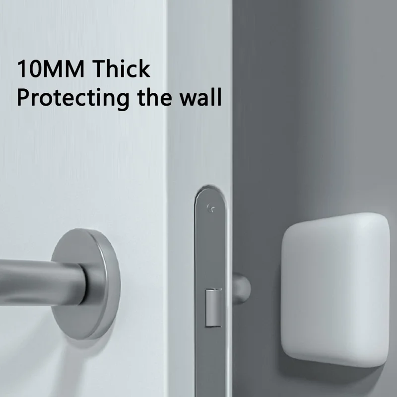 Door Stopper Self-adhesive Silicone Door Handle Bumper Mute Anti-collision Wall Protection Pad - 5cm Round White