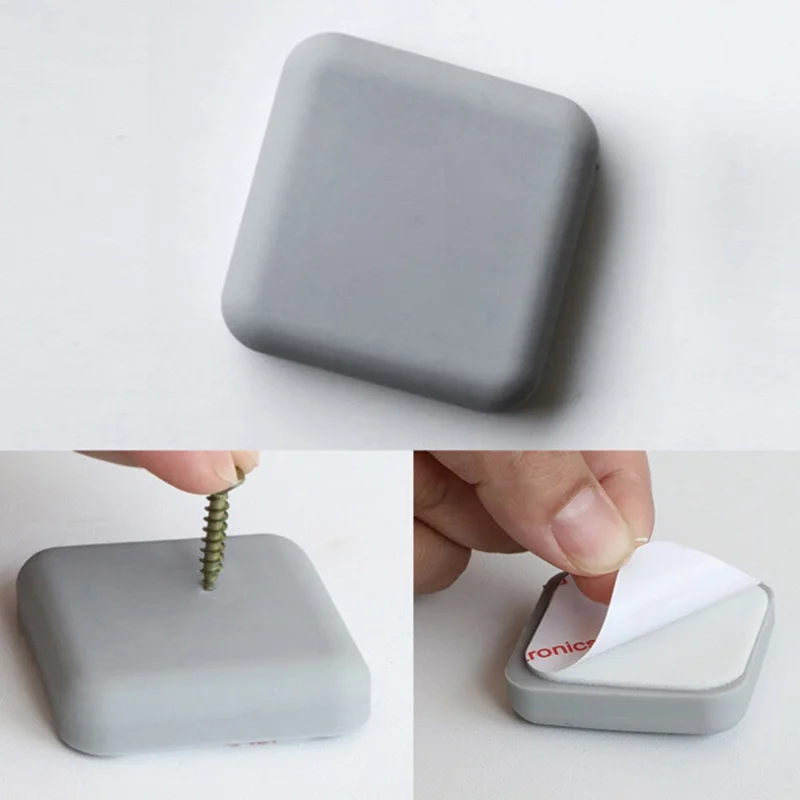 Door Stopper Self-adhesive Silicone Door Handle Bumper Mute Anti-collision Wall Protection Pad - 5cm Round White