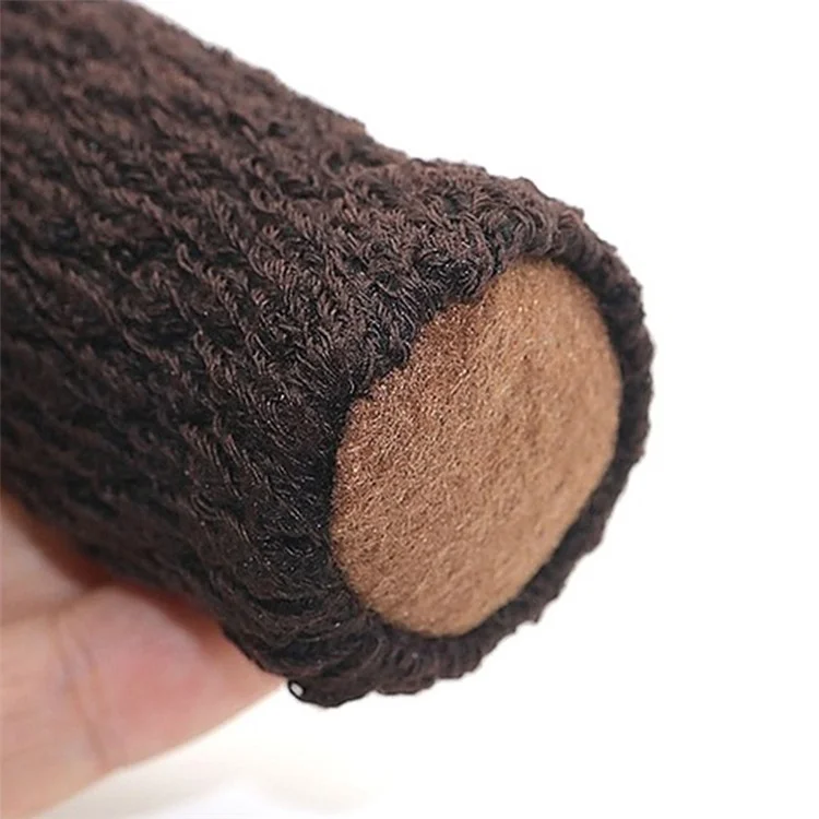 MLB1007 Anti-slip Knitted Chair Leg Socks Moving Noise Reduction Floor Protector Cover - Brown