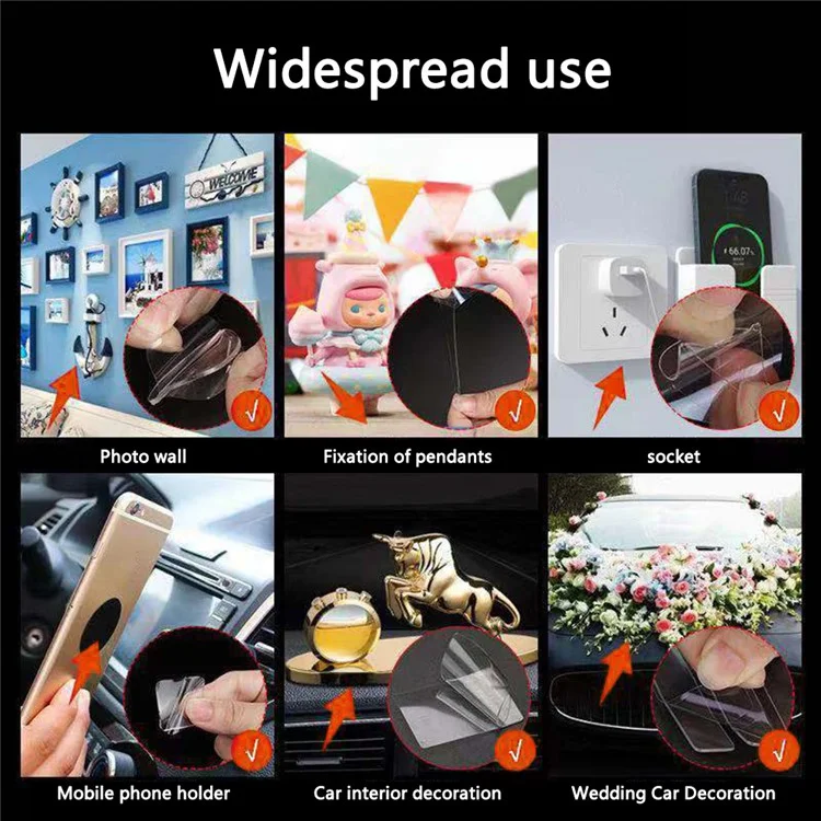 BENYIDA 10Pcs / Set 40x1.0mm Transparent Double-Sided Adhesive Round No Trace Acrylic Sticky Pad