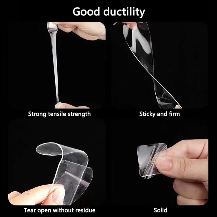 BENYIDA 10Pcs / Set 50x1.0mm Round Clear Sticky Pad Acrylic No Trace Double-Sided Adhesive Tape