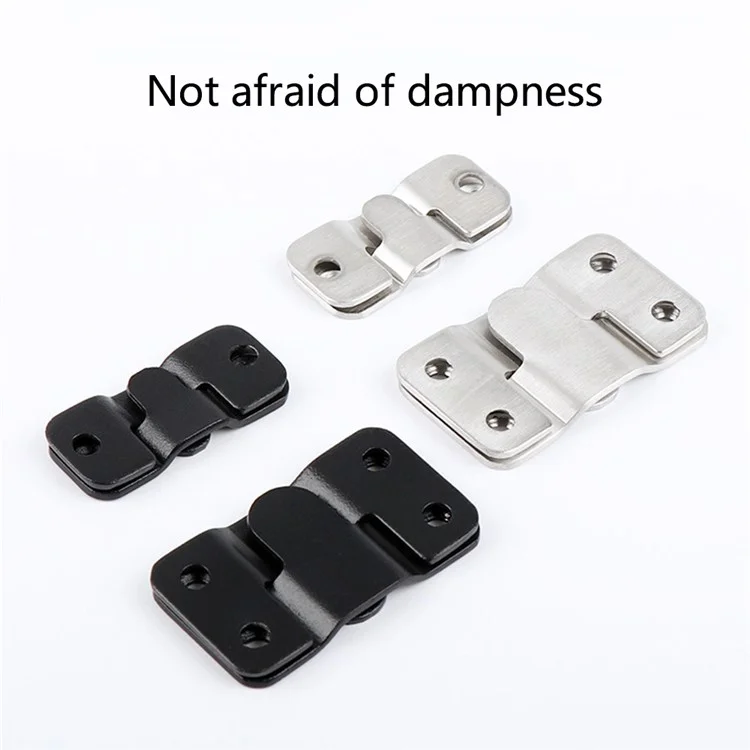 1 Coppia Dimensione L Cornice Foto Interlocking Fibbia Appendere Acciaio Inossidabile Connettore Mobili Gancio - Nero