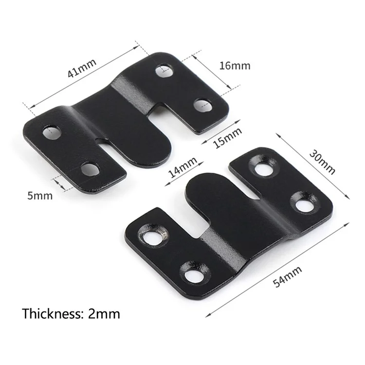1 Coppia Dimensione L Cornice Foto Interlocking Fibbia Appendere Acciaio Inossidabile Connettore Mobili Gancio - Nero