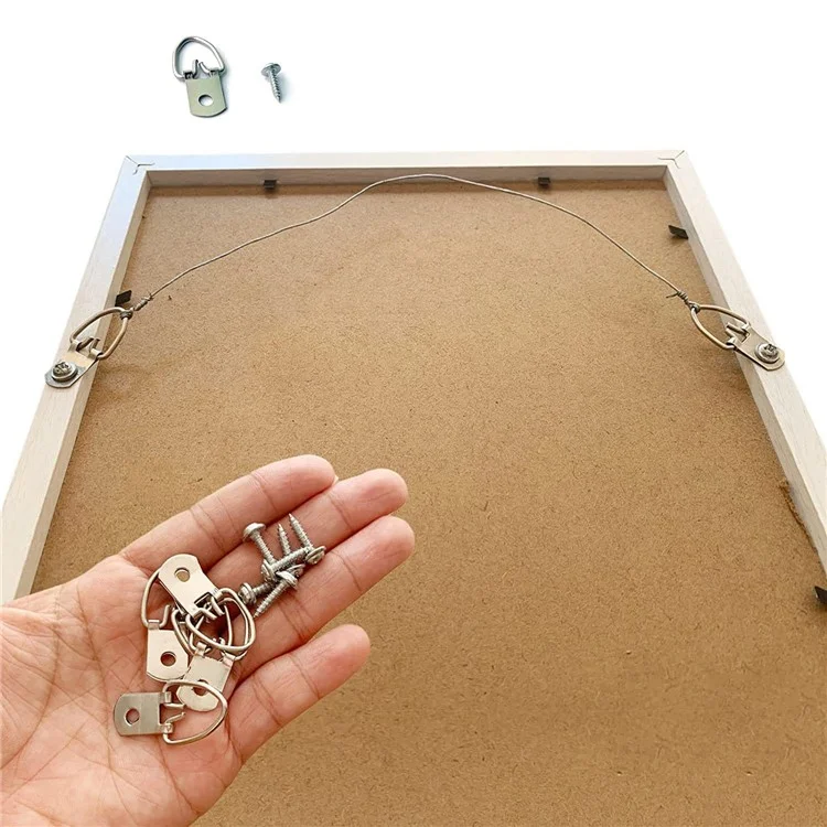 DKDH-2 25Pcs Silver D-Ring Picture Hangers Single Hole Clasps for Artwork Clock Paintings Photos Frame