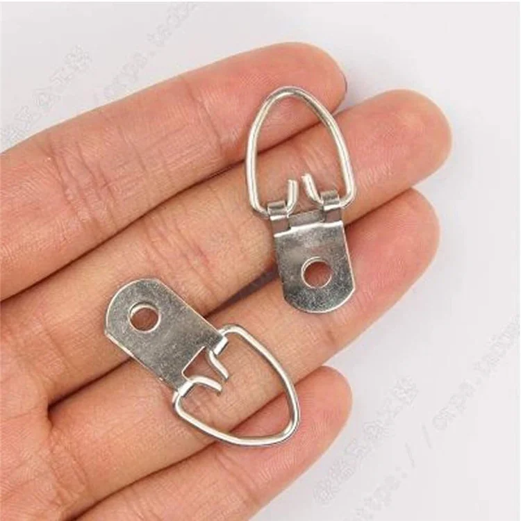 DKDH-2 25Pcs Silver D-Ring Picture Hangers Single Hole Clasps for Artwork Clock Paintings Photos Frame