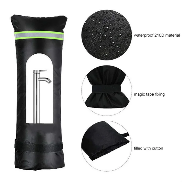 KG0127 51x20cm Outdoor Faucet Protective Cover 210D Oxford Cloth Winter Waterproof Anti-Freeze Tap Cover
