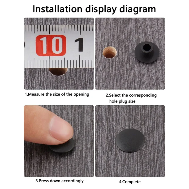 50Pcs / Pack 5mm Drilling Hole Plugs PP Plastic Hole Caps for Kitchen Cupboard Cabinet - Reddish Brown