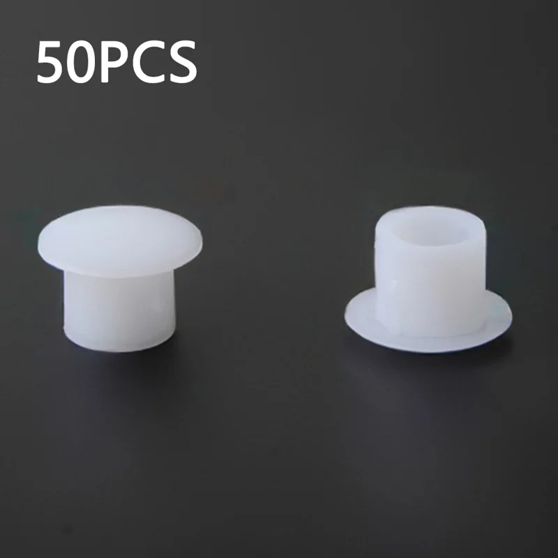 50Pcs / Pack 8mm Round Snap-On Furniture Hole Plugs PP Plastic Drilling Hole Caps - White