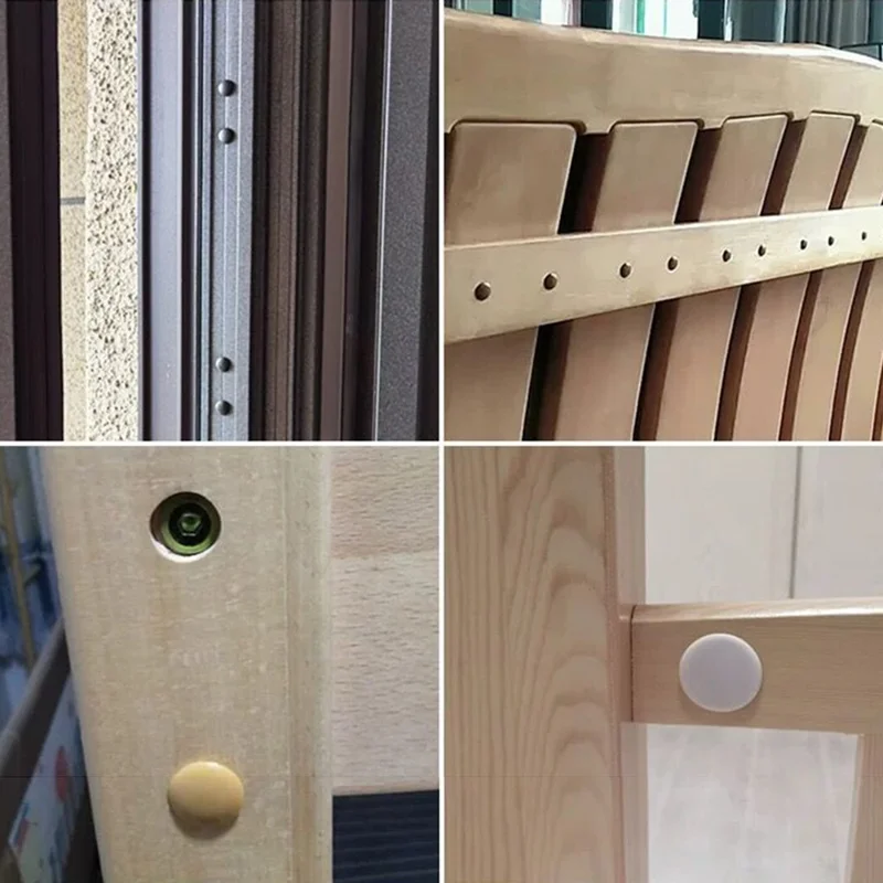 50Pcs / Pack 8mm Round Snap-On Furniture Hole Plugs PP Plastic Drilling Hole Caps - White