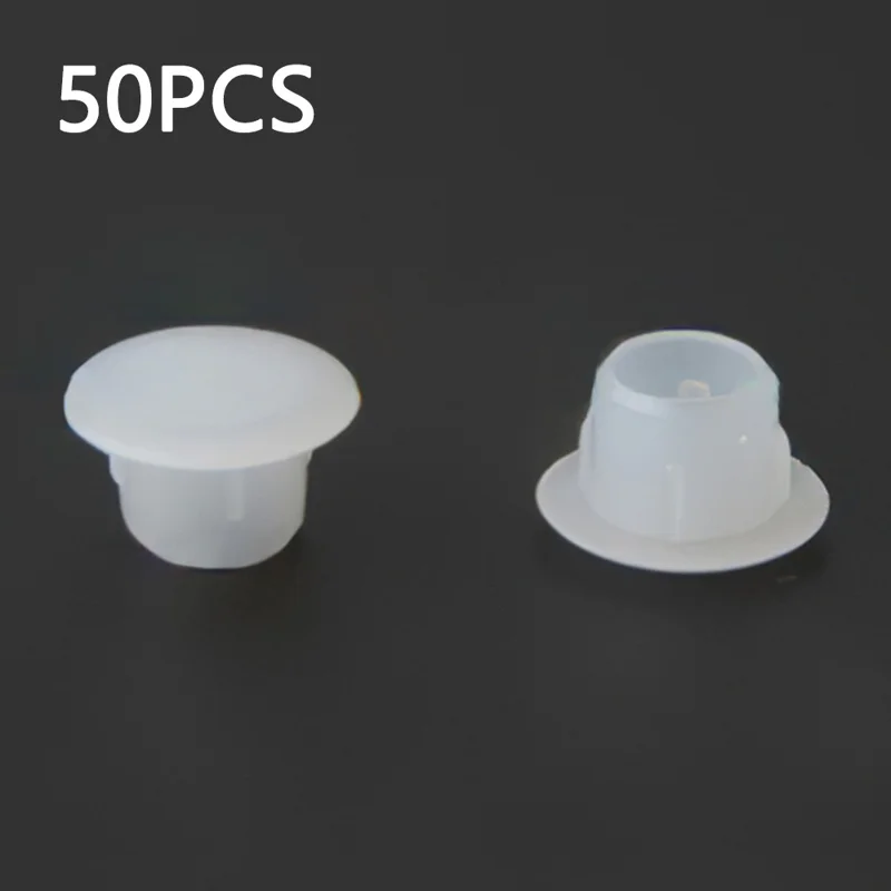 50Pcs / Pack 8mm Round Snap-On Furniture Hole Plugs PP Plastic Drilling Hole Caps - Transparent