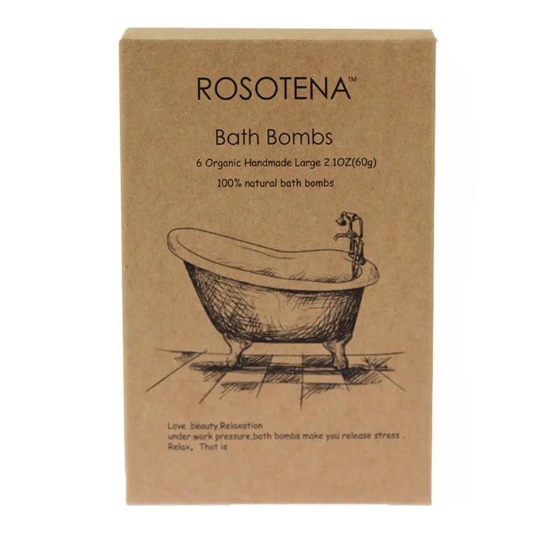 ROSOTENA 6Pcs / Box Bath Bombs Organic Handmade Fizzy Bathbombs Birthday Anniversary Gift