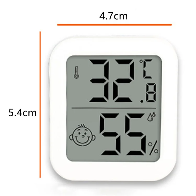 0408 Multi-Function Digital Thermometer Hygrometer LCD Screen Display Temperature and Humidity Meter, White
