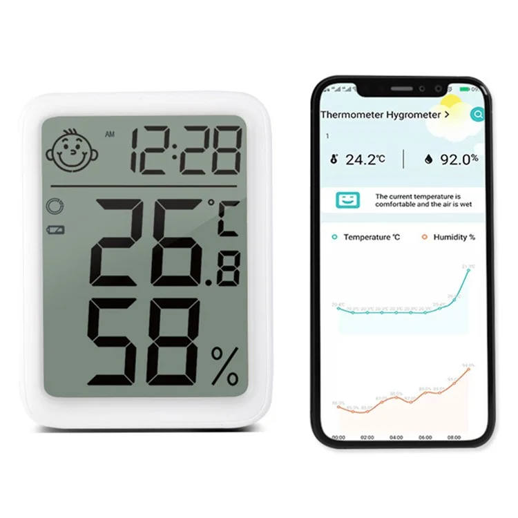 6046B Smart App Digital Display Термометр Гигрометр Температура и Влажность Метр со Стендом