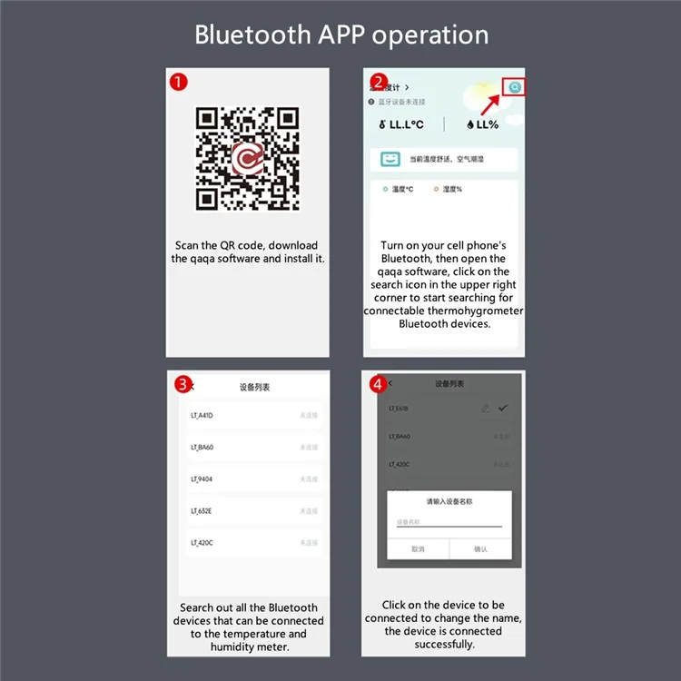 6046B Smart App Digital Display Термометр Гигрометр Температура и Влажность Метр со Стендом