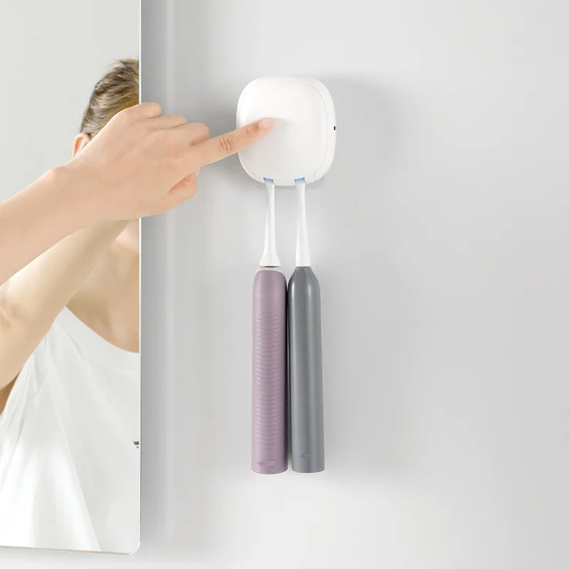 RM-S9 UVC Toothbrush Sanitizer Dryer Electric Toothbrush Cleaner Wall-mounted Holder - White