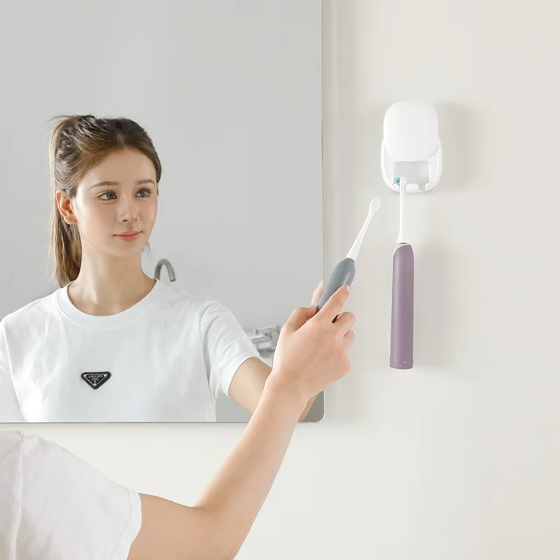 RM-S9 UVC Toothbrush Sanitizer Dryer Electric Toothbrush Cleaner Wall-mounted Holder - White