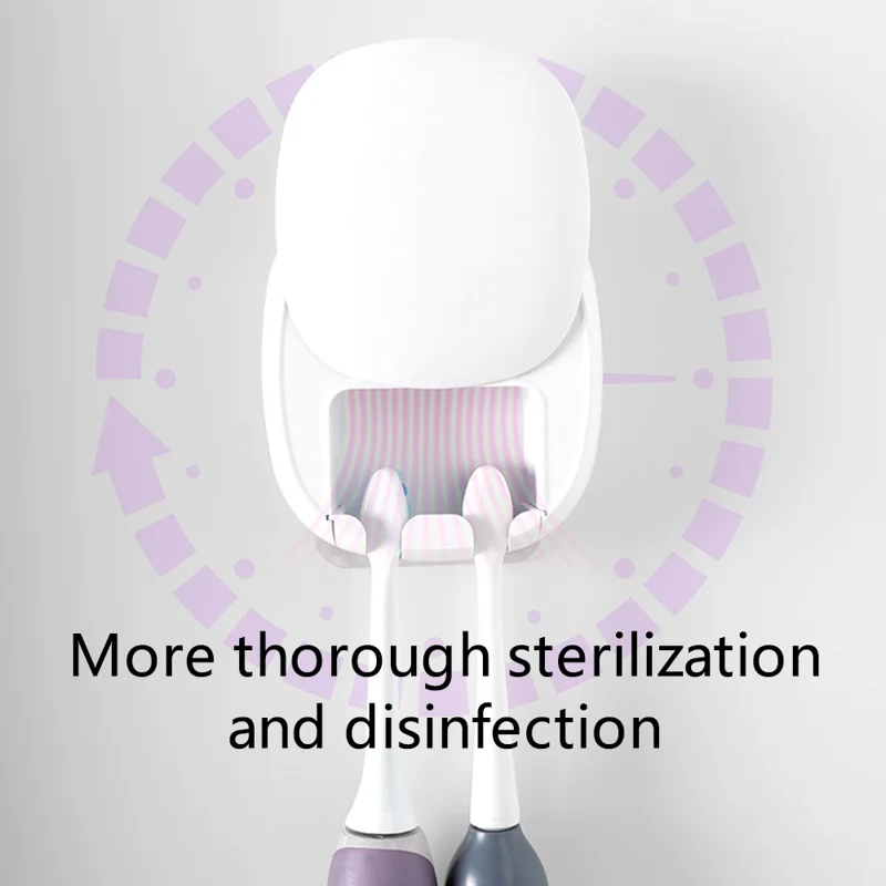 RM-S9 UVC Toothbrush Sanitizer Dryer Electric Toothbrush Cleaner Wall-mounted Holder - White