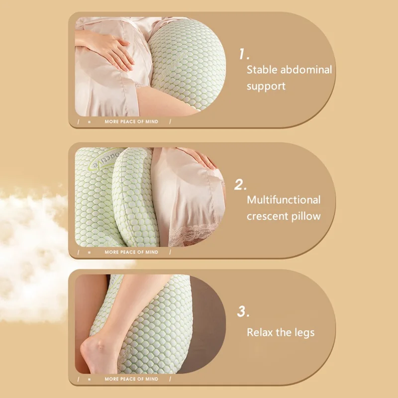 H Shaped Pregnancy Pillow Maternity Pillow Hip Support with Crescent Pillow for Sleeping - Light Green