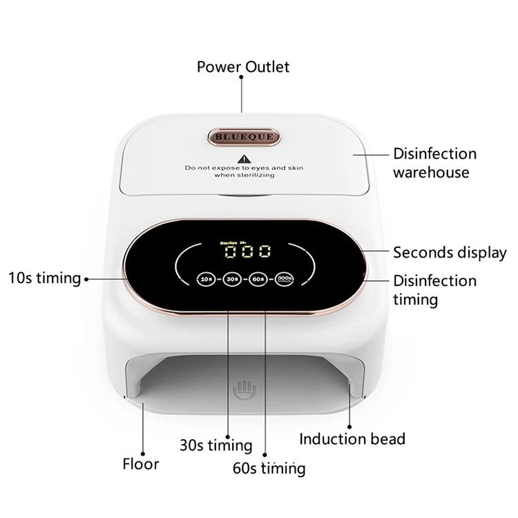 BLUEQUE BQ-V16 UV LED Nagellampte 148W Gel-Politur-Trockner Nagel-Gel-Aushärtelicht - EU-Stecker