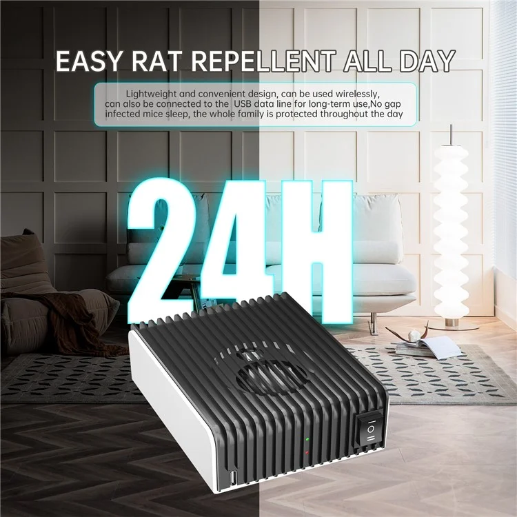 Multi-function Rodent Repeller 360 Degrees Indoor and Outdoor Ultrasonic Insect Mouse Repellent Device