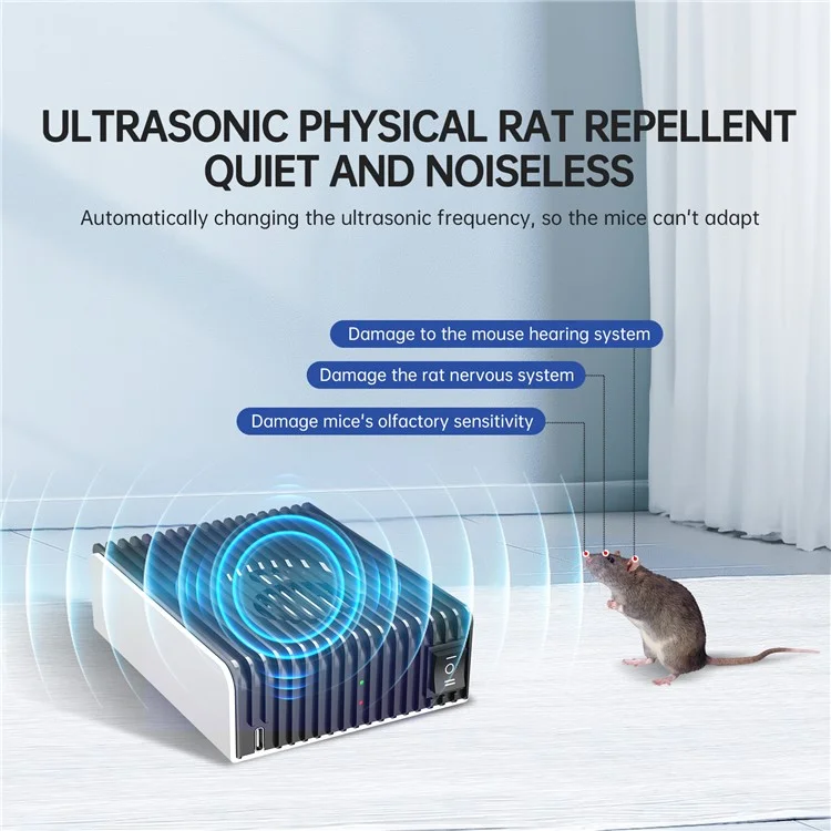 Multi-function Rodent Repeller 360 Degrees Indoor and Outdoor Ultrasonic Insect Mouse Repellent Device