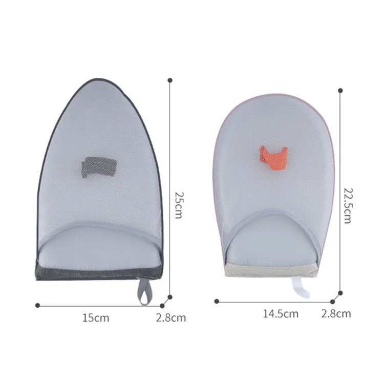 Garment Steamer Bügeleisen Handschuhe Anti-Dampf-Handschuh Hitzebeständig Handgehaltenes Bügeleisen Pad für Kleidung, S - Rosa Raster