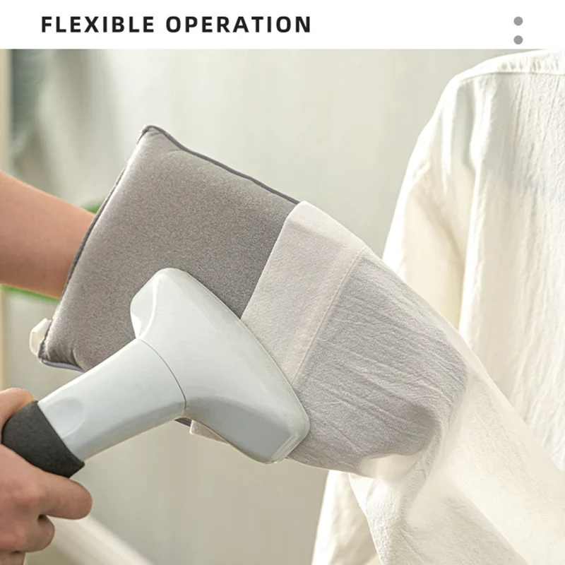 Garment Steamer Ironing Gloves Anti Steam Glove Heat Resistant Handheld Ironing Pad for Clothes, S - Grey / Sharp