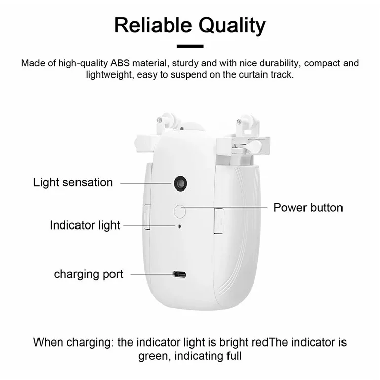 LY-1672 3-in-1 Tuya Smart Electric Curtain Roboter Fernbedienung Autovorhangöffner Für U Rail, I Rail, Rod (doppelöffnung)