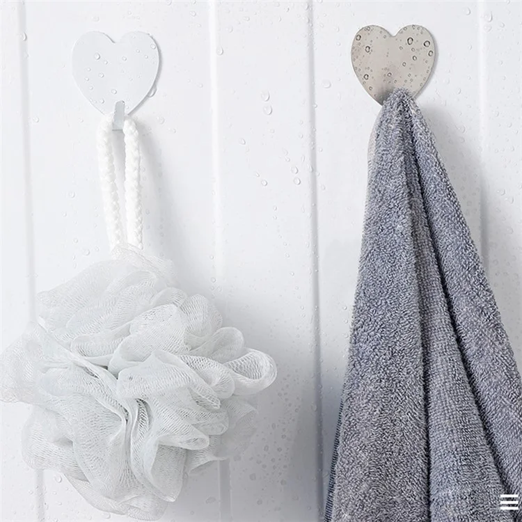 Crochet en acier inoxydable en forme de cœur MTAM pour décoration murale, porte-serviette, porte-clés - Vert clair