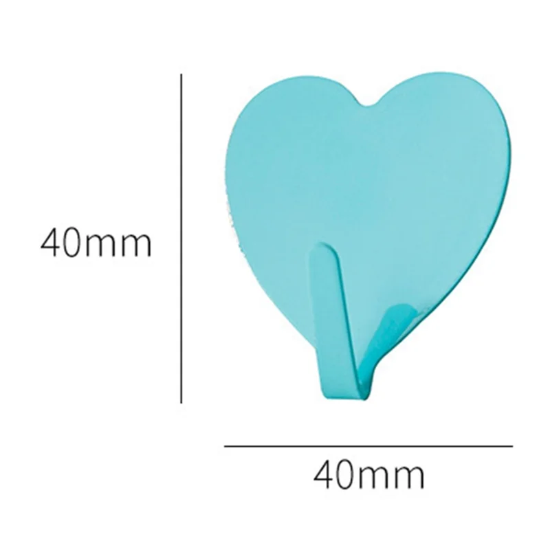 MTAM Heart Shape Stainless Steel Adhesive Hook Room Towel Key Hanger Wall Decoration - Yellow