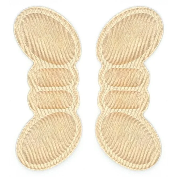 1 Pair 6mm Butterfly Shape Women Insoles for Shoes Adhesive Heels Pads Liner Protector Sticker, Smooth Type - Nude