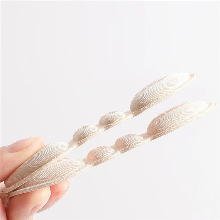 1 Pair 6mm Butterfly Shape Women Insoles for Shoes Adhesive Heels Pads Liner Protector Sticker, Smooth Type - Nude