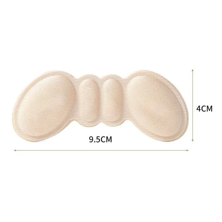 1 Pair 6mm Butterfly Shape Women Insoles for Shoes Adhesive Heels Pads Liner Protector Sticker, Smooth Type - Nude