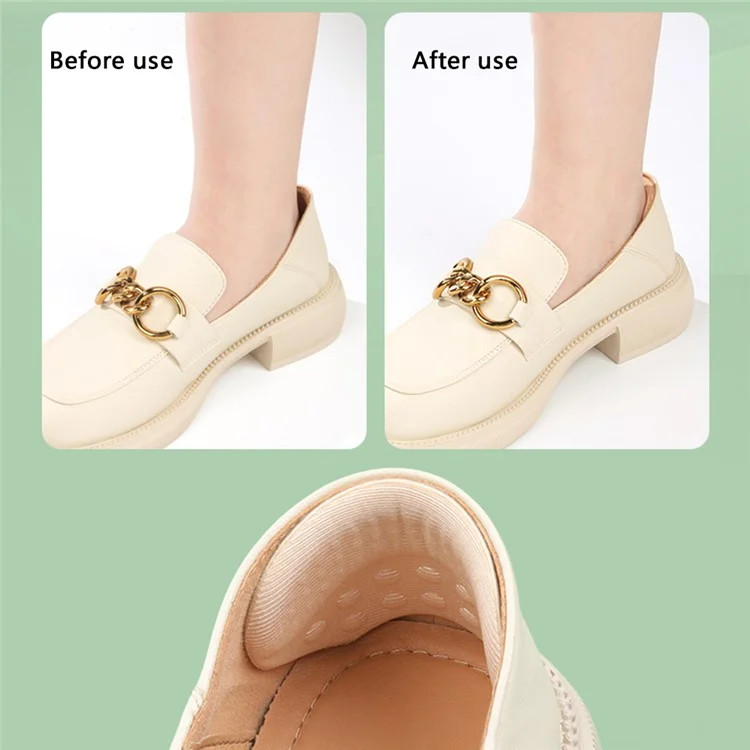 1 Pair 3mm Pain Relief Women Shoes Insoles Adhesive Heels Pads Butterfly Shape Protector Sticker, Non-slip Dots - Nude