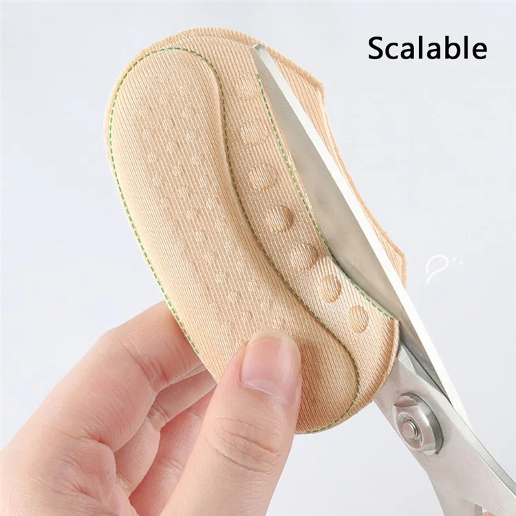 1 Pair 3mm Pain Relief Women Shoes Insoles Adhesive Heels Pads Butterfly Shape Protector Sticker, Non-slip Dots - Nude