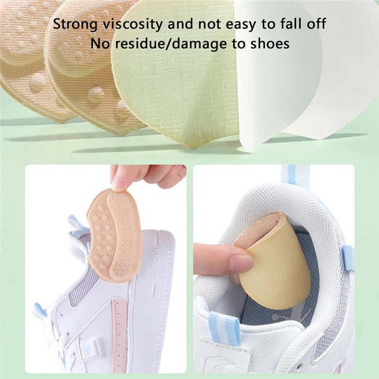 1 Pair 3mm Pain Relief Women Shoes Insoles Adhesive Heels Pads Butterfly Shape Protector Sticker, Non-slip Dots - Nude