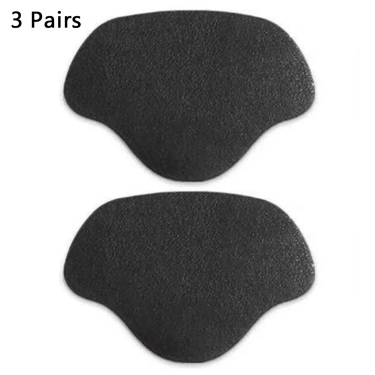 3 pares de protectores de tacón autoadhesivos para zapatillas: parches de cuero sintético para el cuidado del calzado - para mujeres / negro