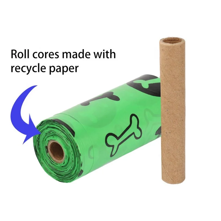 8 Rollos Patrón de Huesos EPI+PE Biodegradables Bolsas de Basura de Desechos Caninos - Verde