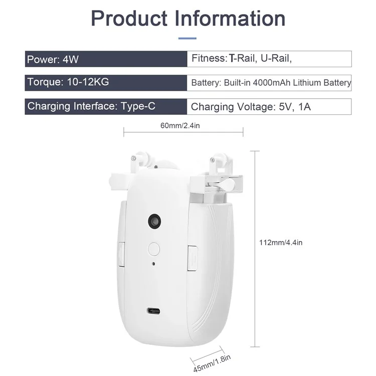 LY1668 1pc Motore di Tenda Elettrica Tuya App Bluetooth Controller di Tende Automatiche Per U / Tone a Forma t.