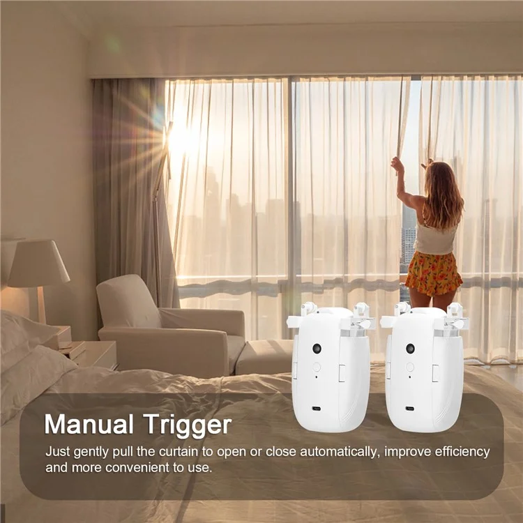LY1668 2Peças Controlador de Cortina Elétrico com Formato em U / T Tuya App Bluetooth Smart Automático