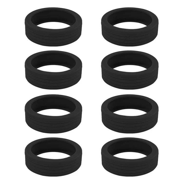 8 Pcs / Ensemble Réducteur de Bruit Protecteur de Roue de Bagage Silicone Roues Roulettes Chaussures Valise Couvre-Roues - Noir