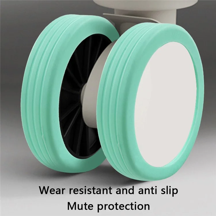 8 Pcs / Ensemble Réducteur de Bruit Protecteur de Roue de Bagage Silicone Roues Roulettes Chaussures Valise Couvre-Roues - Noir