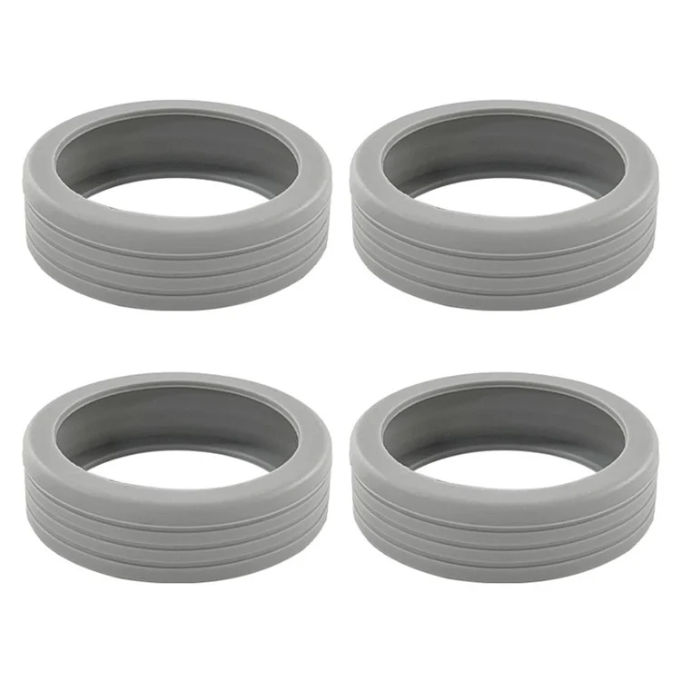 4 pièces / Ensemble de protecteurs de roues de valise en silicone Roues Caster Chaussures Valise de voyage Réduire le bruit Housses de roues - Gris