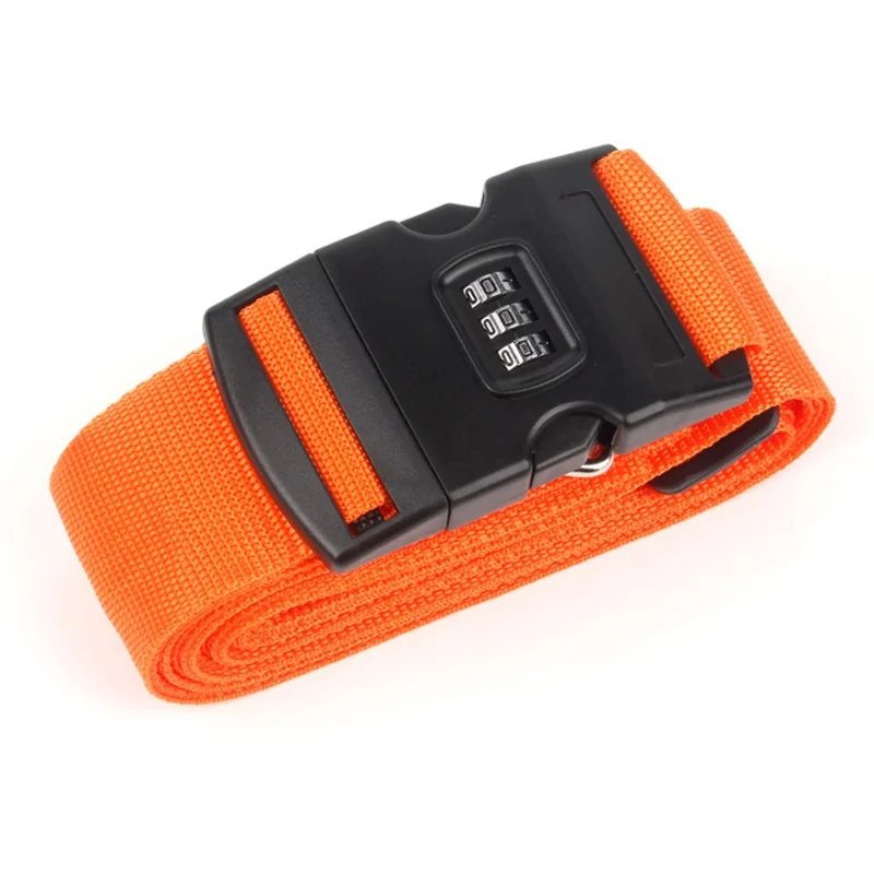 Anti-theft Travel Luggage Strap Adjustable Password Lock Packing Belt Baggage Secure Lock - Orange