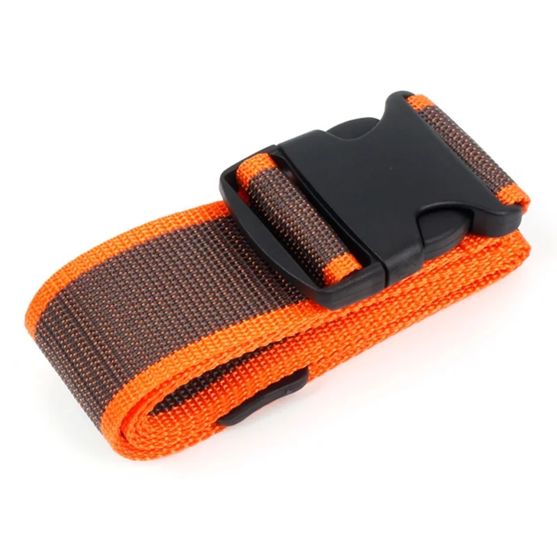 Sangle de sécurité réglable pour bagage, sangle d'emballage de voyage, boucle de valise, sangle fixe (sans mot de passe) - Gris+Orange