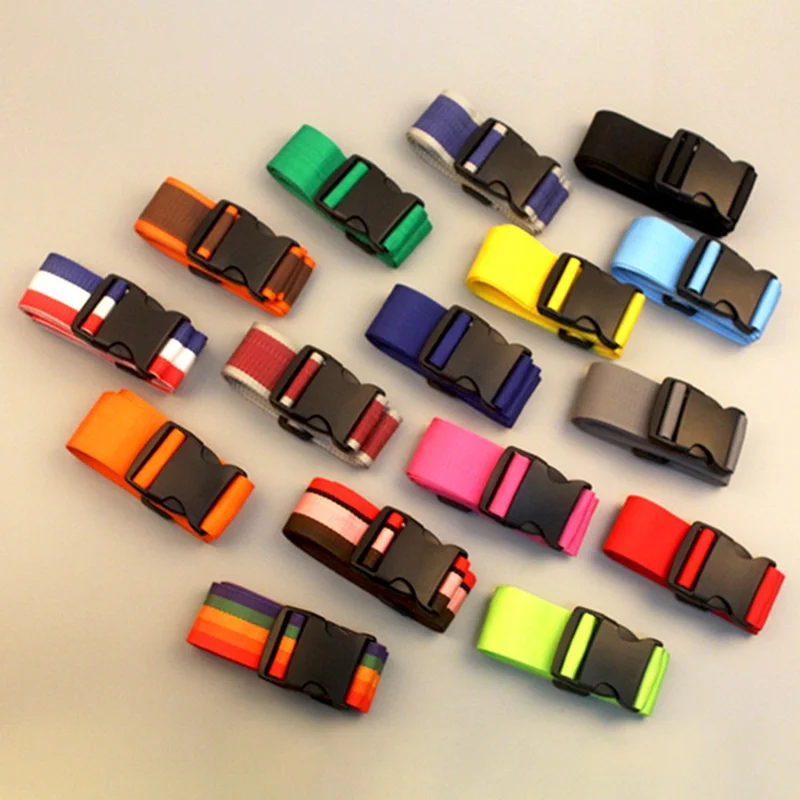 Sangle de sécurité réglable pour bagage, sangle d'emballage de voyage, boucle de valise, sangle fixe (sans mot de passe) - Gris+Orange